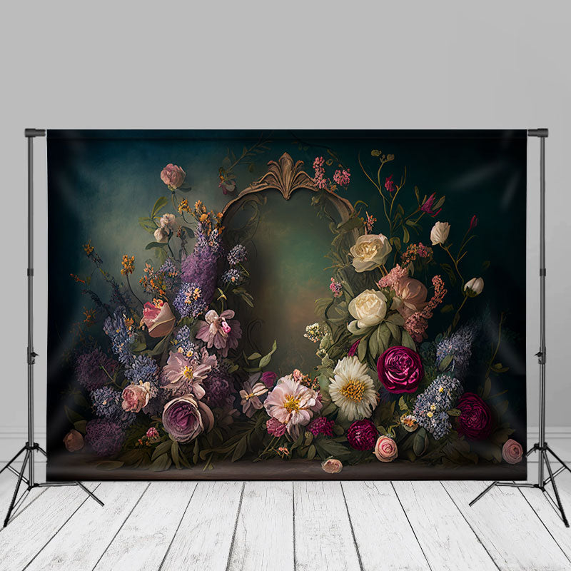 Aperturee - Vintage Wand elegante Blumen Fotoshooting Hintergrund