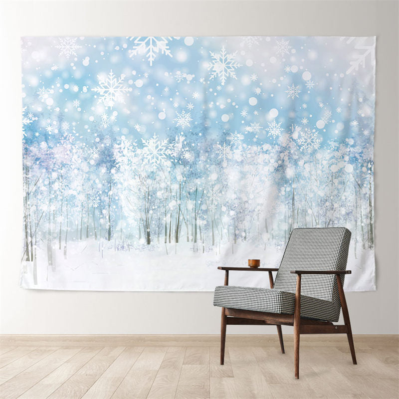 Aperturee - Weißer blauer Schneewald Winterszenen Hintergrund