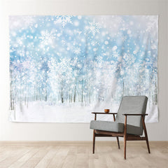 Aperturee - Weißer blauer Schneewald Winterszenen Hintergrund