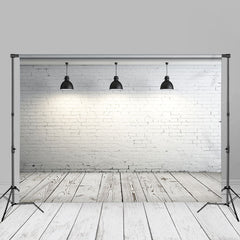 Aperturee – Fotostudio Hintergrund mit weißer Ziegelwandstruktur