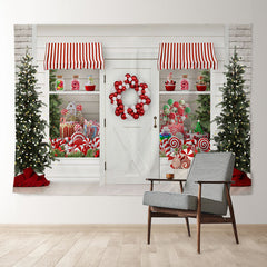 Aperturee - Weißer Lollipop Store Baum Deko Weihnachtshintergrund