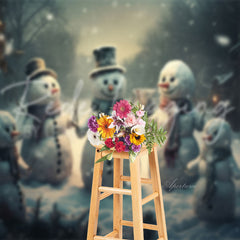 Aperturee - Winter Schneemann Weihnachtshintergrund für Foto